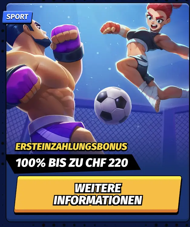 Ersteinzahlungsbonus Sport BigClash BigClash Casino Ersteinzahlungsbonus mit Kämpfern und Fußball